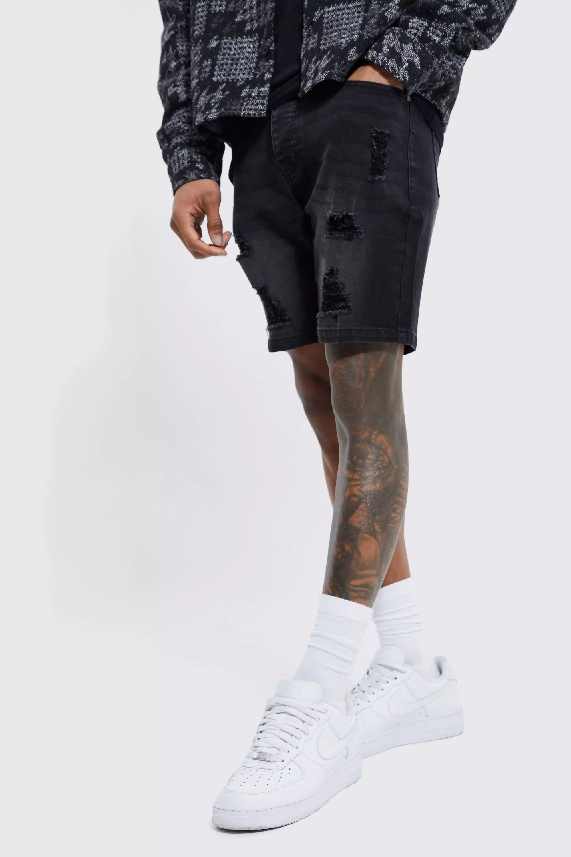 Men's ripped denim on sale shorts